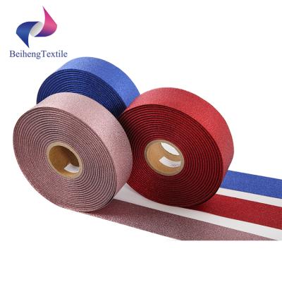 China 100% Custom Metallic Polyester Custom Medal Ribbons Roll Metallic for sale