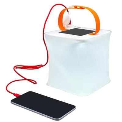 China 100% 2-in-1 Phone Charger Battery Waterproof Camping LED Outdoor Folding LED Solar Inflatable Light for sale