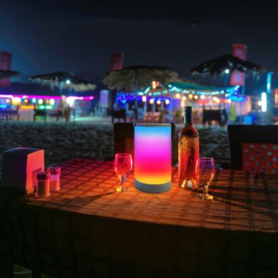 China Indoor+outdoor Portable Led Touch Lamp For Decoration Light RGB And Warm Dimmable Mini Night Light for sale