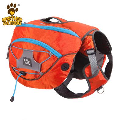 China Large Dog Travel Designer Padded Leather Dog Backpack High Quality Breathable Saddle Backpack for sale