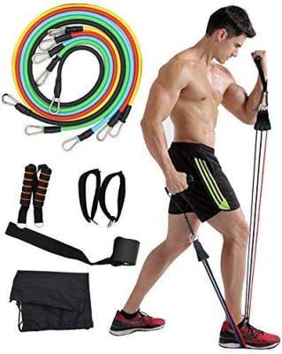 China 11pcs Resistance Bands Set-Exercise Bands with Door Anchor Handles Fitness Rally Pull Rope for Physical Therapy for sale