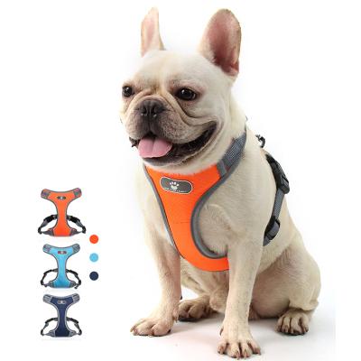 China Reflective Breathable New Pet Mesh Large Dog Chest Harness Reversible No Pull Dog Harness for sale