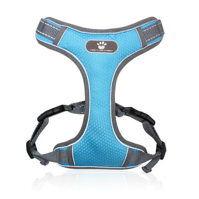 China Reflective New Breathable Mesh Large Dog Chest Harness Reflective Luxury Personalized Dog Harness for sale