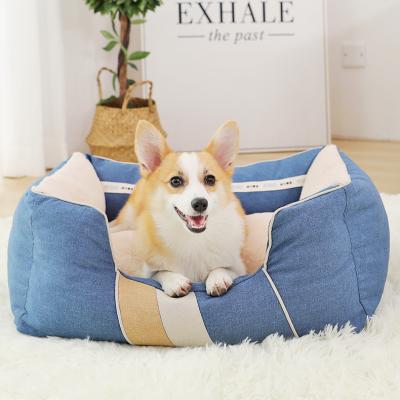 China Autumn And Winter Travel Bed Teddy Husky Dog Sleep Wholesale Sofa Warm Fluffy Pet Bed for sale