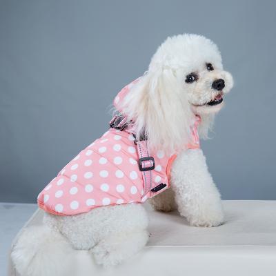 China Polka Dot Pull Strap Cotton Padded Jacket Winter Sustainable Hot-selling Large Dog Clothes for sale