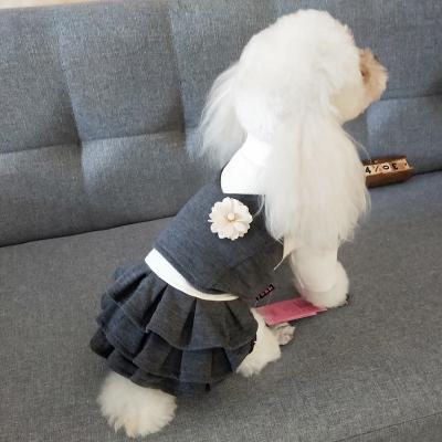 China New Viable Wholesale Luxury Dog Dress Custom Made Spring And Autumn Strap Dress Designer Dress Spring And Autumn Dog Dress for sale