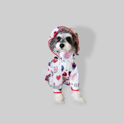 China Viable Print Hooded Small And Medium Dog Cartoon Amazon Poncho Dog Raincoat Summer Dog Raincoat Clothes for sale