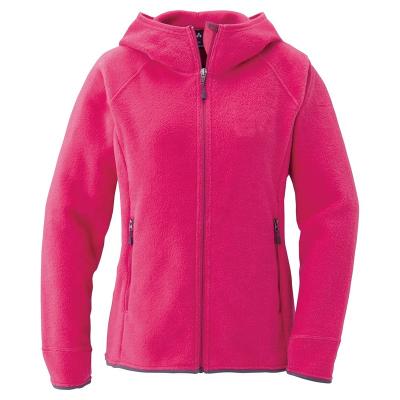 China Autumn Winter Breathable 100% Polyester Fleece Jacket Knitted Outdoor Hooded Fleece Jacket Women for sale