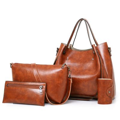 China Fashionable Wholesale Custom Handbags Shoulder Designer Luxury Pu Leather Clips Tote Bags Women Ladies Handbags Set for sale