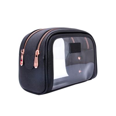 China Other Makeup Bag Portable Travel Makeup Bag Organizer With Double Gold Waterproof Zipper Toiletry Bags For Woman for sale