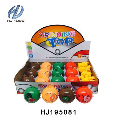 China With music toys plastic top spinning light and fruit flashing toy with music for sale