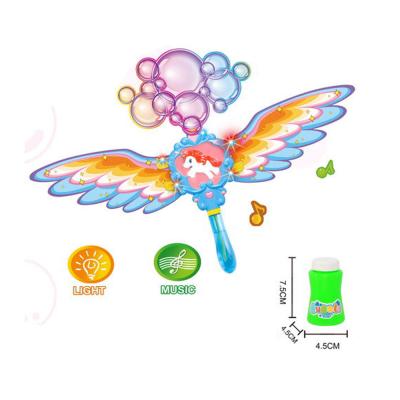 China Outdoor Funny Toy Blister Card Battery Animal Bubble Stick With Light Music Children Summer Bubble Machine for sale