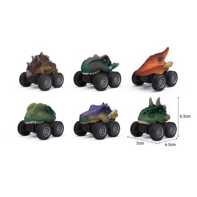 China 2022 New Product Eco-friendly Material Pull Back Cartoon Dinosaur Cars Kids Dinosaur Vehicle Animal Toys for sale