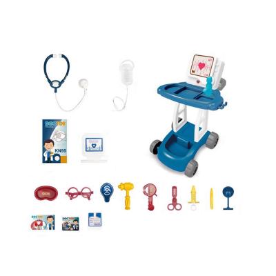 China Preschool Children Play Early Educational 17PCS Set To Pretend Sound And Light Plastic Doctor Car Toys With Children Play Set for sale