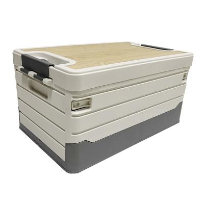 China Product Lid Wood Organizers Trunk Folding Viable Hot Sale Outdoor Camping Plastic Box With Tree Cover for sale