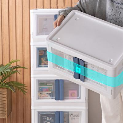 China High Quality Sustainable House Organizer Foldable Large Volume 40L Plastic Folding Box For Storage for sale