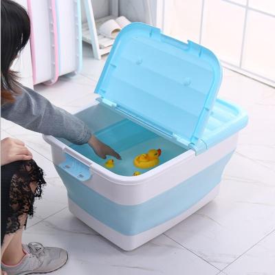 China Sustainable Home Use Silicone Folding Bucket for sale