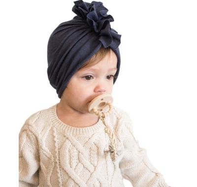 China New Muslim Baby Plush Products Children's Indian Headscarf 100% Solid Color Cotton Baby Headwear for sale