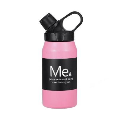 China Sustainable New 600ml Custom Vacuum Insulated Water Bottle Outdoor Travel Wide Mouth Thermal Flask Bottle With Handle for sale