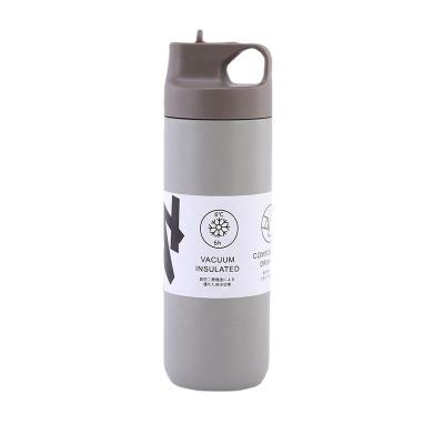 China 500ml PORTABLE Sports Water Bottle With Handle Lid Straw Wall Double Wall Vacuum Insulated Flask Thermal Bottle for sale