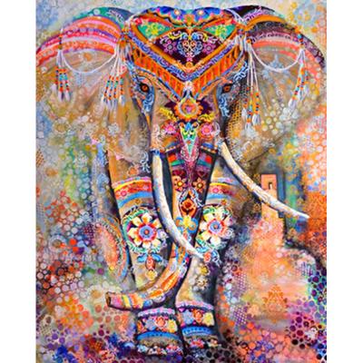 China HUACAN CLASSIC Oil Painting By Numbers Elephant DIY Canvas Animal Hand Painted Wall Art Picture Gift for sale