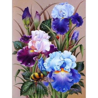 China Drop Europe Huacan Diamond Paiting Crystal Rhinestone Flower Diamond Embroidery Short Lint Canvas shipping Iris Pop Ar for sale