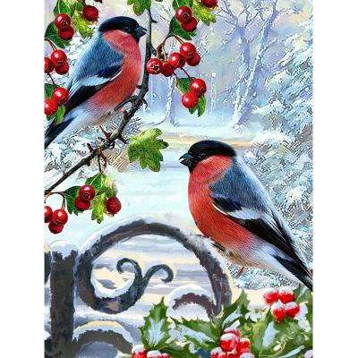 China Modern Craft Diamond Embroidery Canvas Winter Bird Arts Diamond Painting Crystal Rhinestone Huacan Factory Dropshipping for sale