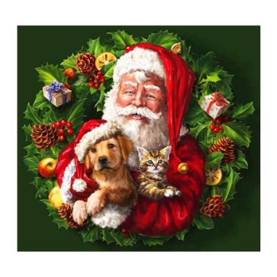 China Support Customization HUACAN Full Drill Square Diamond Painting Santa Claus Dropshipping Diamond Embroidery Christmas Square Mosaic Decoration for sale