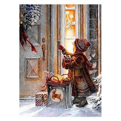 China Diamond Painting Winter Full Square Art Kit Dropshipping Diamond Embroidery Mosaic Christmas Child Christmas Decoration Support HUACAN Customization for sale