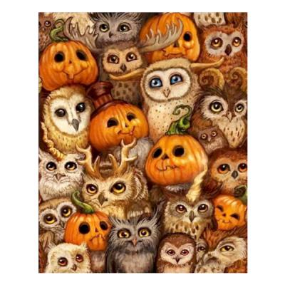 China HUACAN Halloween Diamond Embroidery Pumpkin Owl Customization Animal Decoration Dropshipping Diamond Painting Mosaic Cross Stitch Halloween Support for sale