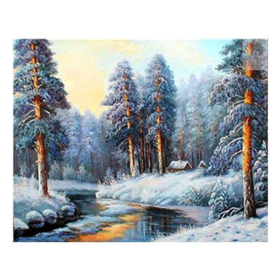 China Dropshipping Diamond Embroidery Mosaic Christmas Decoration Diamond Painting Landscape Full Square Drill Support HUACAN Customization for sale