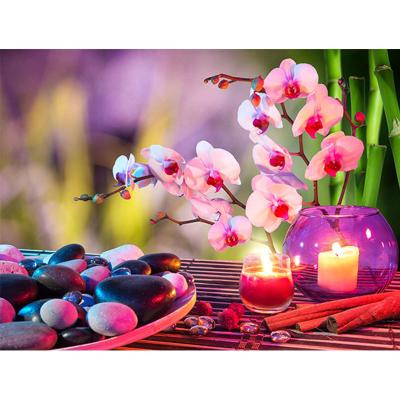 China Full DIY Diamond Embroidery Sale Orchid Wholesale 5D Diamond Painting Set Flower Handmade Room Interior Gift 100% for sale