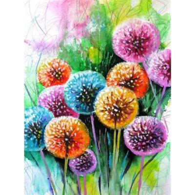 China Full Indoor Wholesale Mosaic Dandelion Bedroom Decor Wall Art DIY Diamond Painting Set Flower Diamond for sale