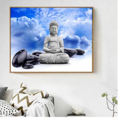 China New Classical/Postmodern Paintings and Latest Huacan Wholesale Mosaic 5d Diamond Art Painting Kits Buddha Religion Modern Full Wall Arts Mosaic Portrait for sale