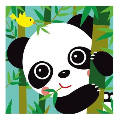 China HUACAN DIY Design Full Drill Rhinestone Living Room Decor New Arrival Full Diamond Painting Popular Cartoon Animal Panda Bamboo for sale