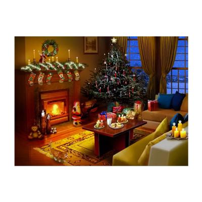 China Support Customization HUACAN Christmas Oil Painting By Numbers Landscape Landscape Dropshipping Mosaic Pictures By Numbers Christmas Decoration for sale