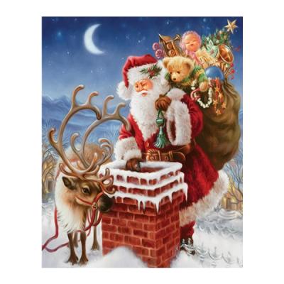 China Support HUACAN Customization Christmas Oil Painting By Number Santa Claus Winter Dropshipping Mosaic Pictures By Numbers Christmas Decoration for sale