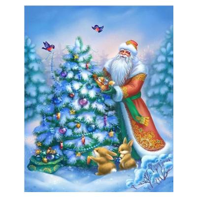 China Support Customization HUACAN Christmas Oil Painting By Numbers Santa Claus Winter Dropshipping DIY Pictures By Numbers Drawing Christmas Decoration for sale