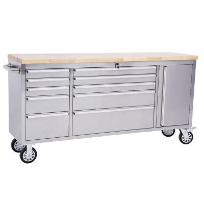 China Rubber Mobile Workshop Storage Workbench Stainless Wood/MDF HTC7210W Tool Cabinet for sale