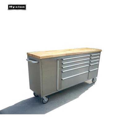 China Hyxion 2 Handle Heavy Duty Rubber Steel Steel Kitchen Storage Bench STAINLESS Wood/MDF BENCH with Home Tools for sale