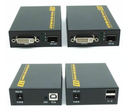 China 2km 4K DVI Fiber Extender Support RS232 Video Audio Transmitter For Screen Splicing Display for sale