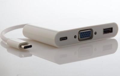 Chine Type C d'USB 3,1 au type de VGA adaptateur femelle de HUB de C USB avec 10 longueurs de cm, matériel de PVC à vendre