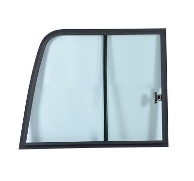 China Glass and aluminum alloy factory outlets right side sliding window construction machinery vehicle van sliding windows with fram for sale