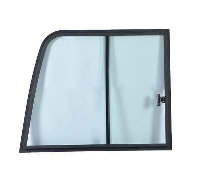 China Glass and aluminum alloy right side construction machinery vehicle motorhome sliding window with fram for sale