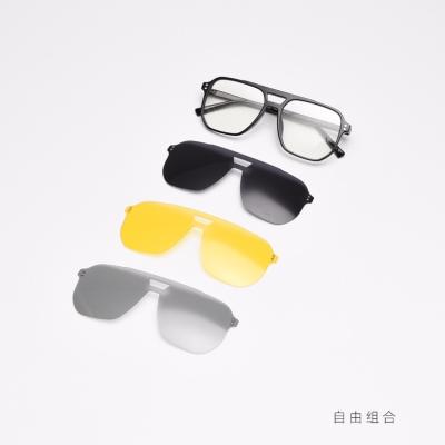 China Factory wholesale anti computer TR90 men's and women's sunglasses fashion sunglasses blue light magnet mirror polarization set for sale