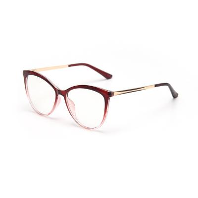 China Women TR90 Super Light TR90 Optical Glasses Made Of China Retro Classic Metal Anti Blue Light Glasses for sale