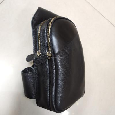 China Fashion Men's one-shoulder mobile phone leather crossbody bag Men's anti-theft chest bag Custom leather crossbody bag for sale