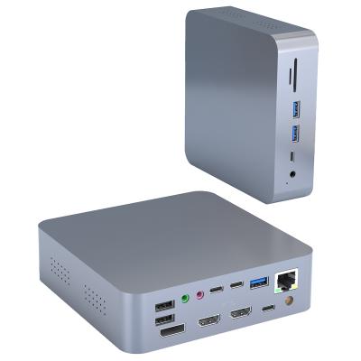 China Hub USB 3.0 Type C Hub With Port RJ45 HDMI DP Ethernet Port 18 Port Audio Port USB 3.0 Monitor 1000Mbps RJ45 RJ45 Ethernet Hub double jack for sale