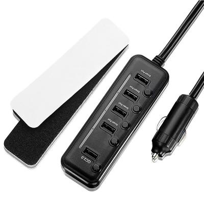 China Rocketek 50W 5-Port USB Cell Phones/Tablets/GPS Car Charger Adapter Featuring 4 Smart Charging Ports up to 8A and 1 QC 2.0 Port for sale