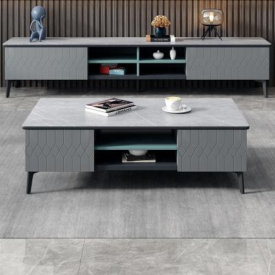 China New Material Modern Living Room Storage Rock Slate Marble Coffee Table Useful Tables for sale